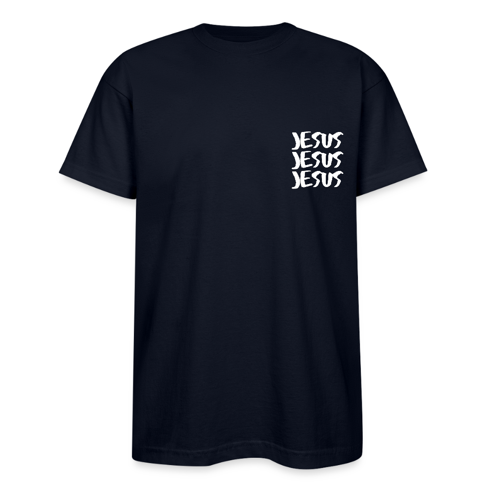 Bayside Unisex Heavyweight USA Made T-Shirt– "JESUS JESUS JESUS" Design - navy