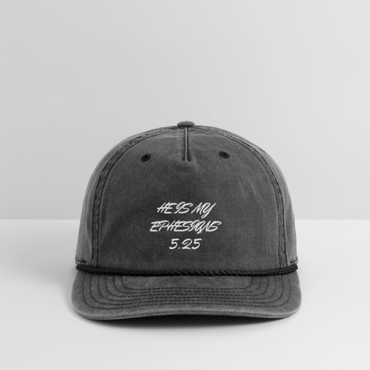 He is My Ephesians 5:25 – Vintage Washed Rope Cap - washed black