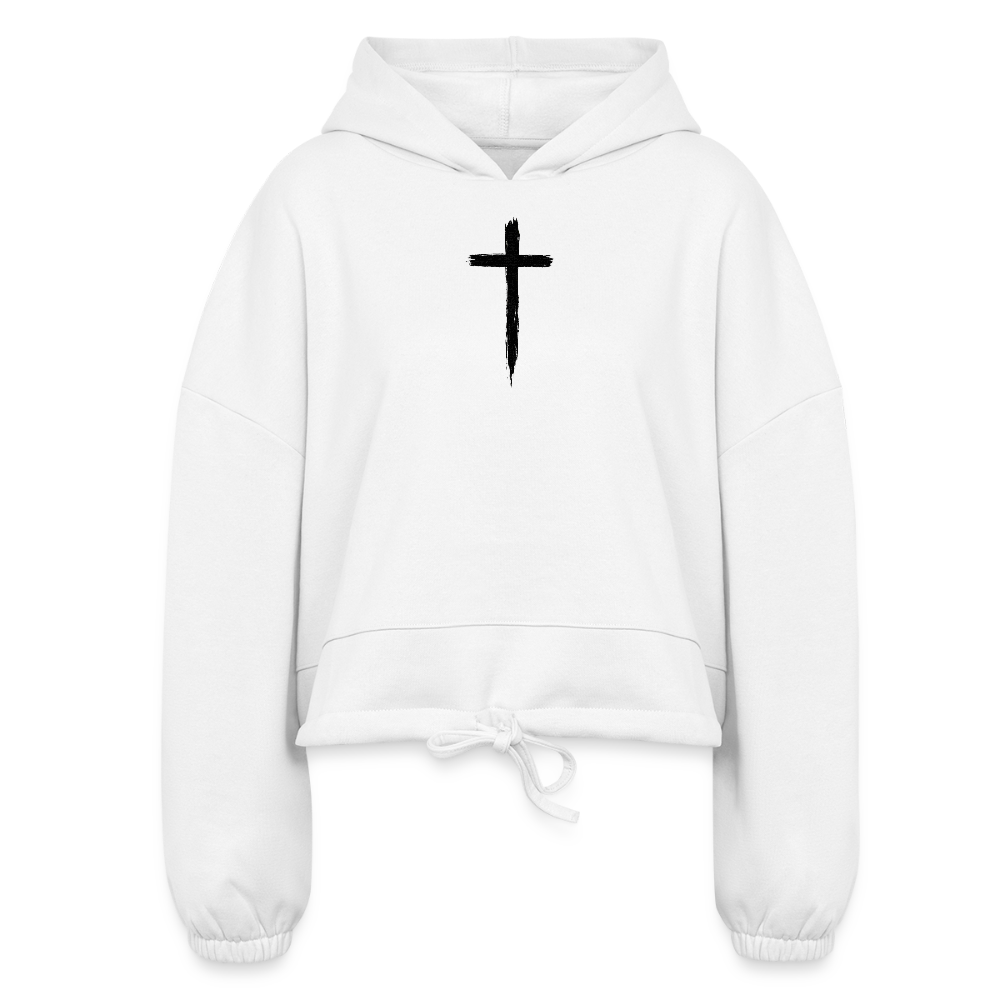 “Stand Firm” - Women’s Cropped Hoodie - white