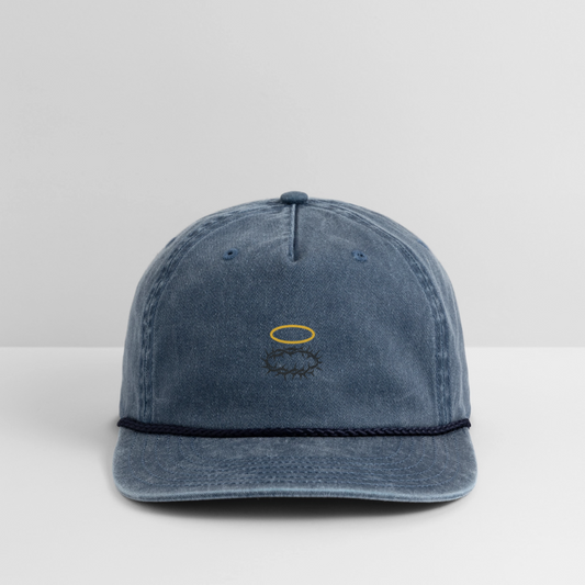 "HALO & THORNS " - Vintage Washed Cap - washed navy