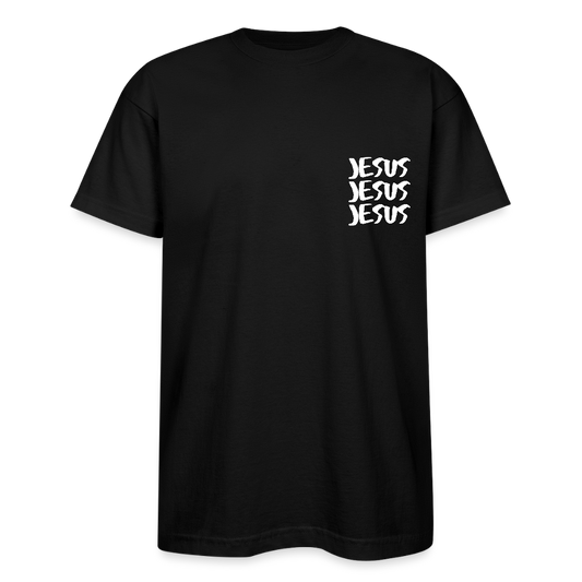 Bayside Unisex Heavyweight USA Made T-Shirt– "JESUS JESUS JESUS" Design - black