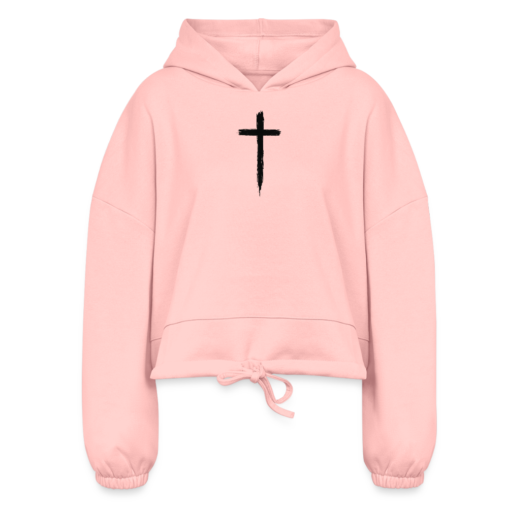 “Stand Firm” - Women’s Cropped Hoodie - light pink
