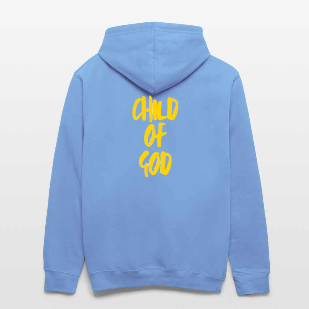 "CHILD OF GOD" – Contrast Hoodie - sky blue/white