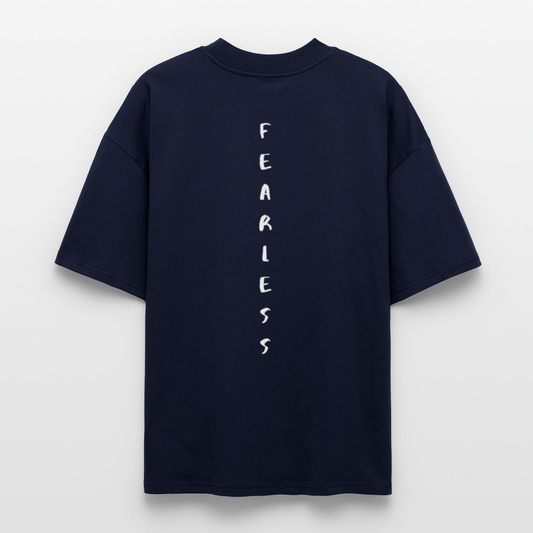 "FEARLESS" - Organic Oversized T-Shirt - french navy