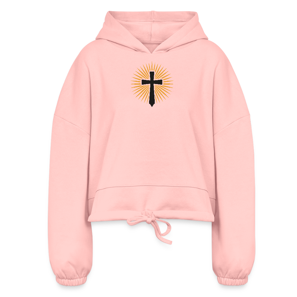 Light of Grace - Women’s Cropped Hoodie - light pink