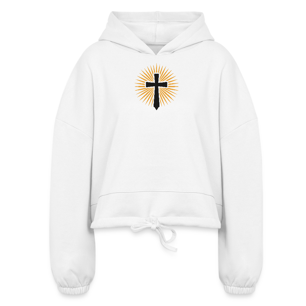 Light of Grace - Women’s Cropped Hoodie - white