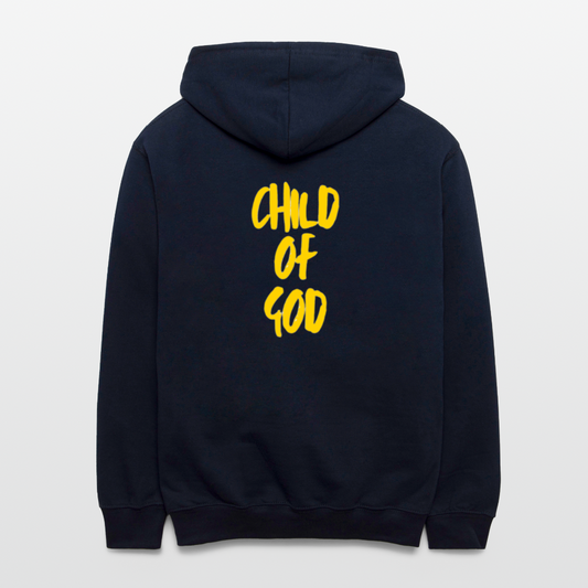 "CHILD OF GOD" – Contrast Hoodie - navy/heather gray
