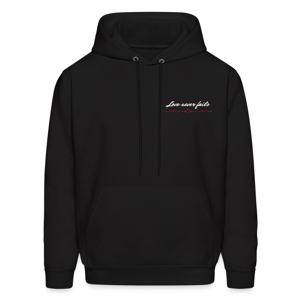 Men’s Hanes Classic Hoodie – “Love Never Fails” Edition - black