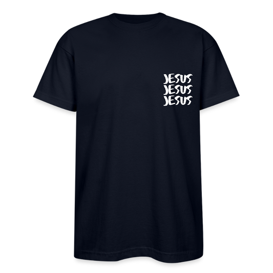 Bayside Unisex Heavyweight USA Made T-Shirt– "JESUS JESUS JESUS" Design - navy