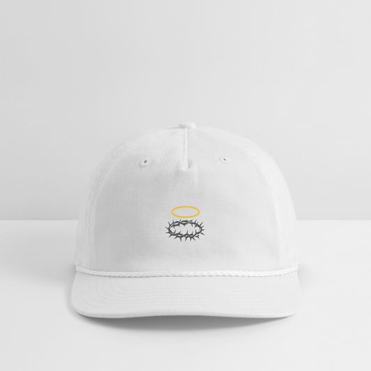 "HALO & THORNS " - Vintage Washed Cap - white