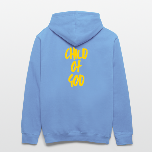 "CHILD OF GOD" – Contrast Hoodie - sky blue/white