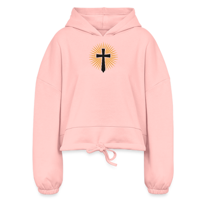 Light of Grace - Women’s Cropped Hoodie - light pink