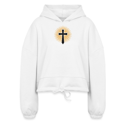 Light of Grace - Women’s Cropped Hoodie - white