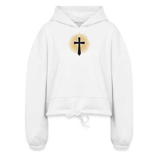Light of Grace - Women’s Cropped Hoodie - white