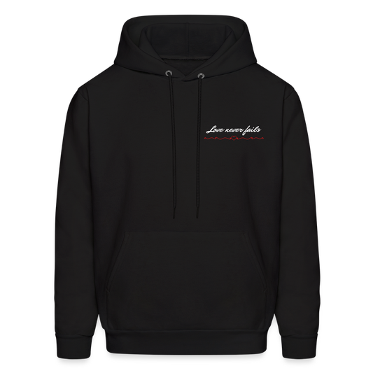 Men’s Hanes Classic Hoodie – “Love Never Fails” Edition - black